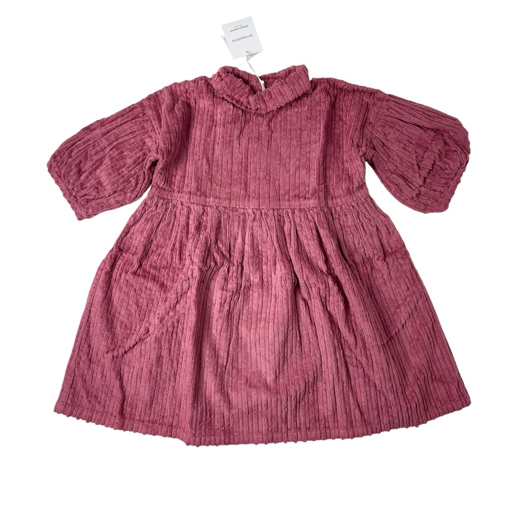 NWT Yellow Pelota Corduroy Girls’ Dress in Plum 100% Cotton